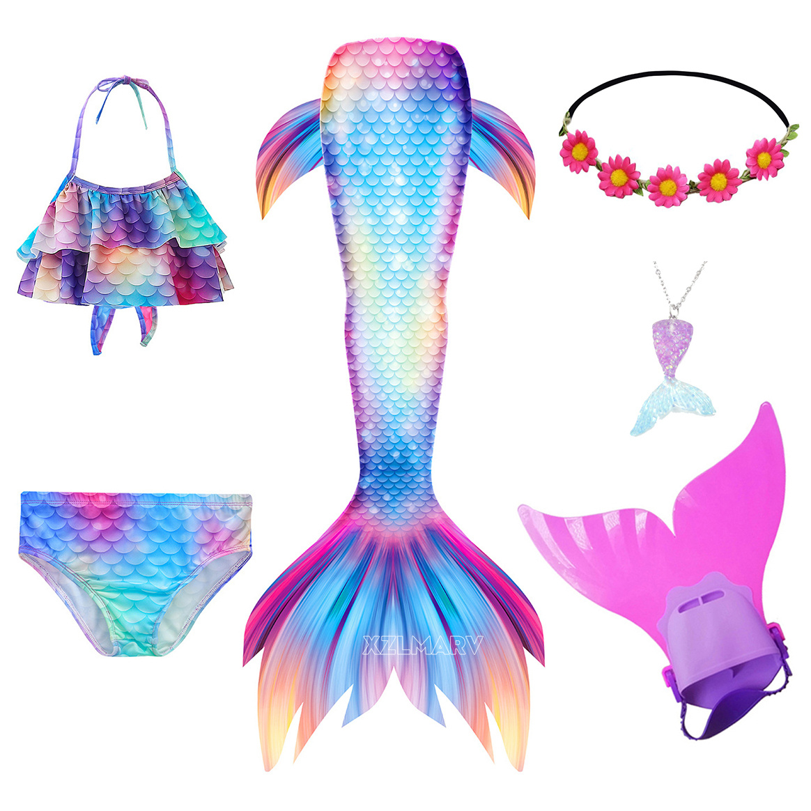 Meninas natação sereia cauda m - Flippers Swimming avaliação e preço