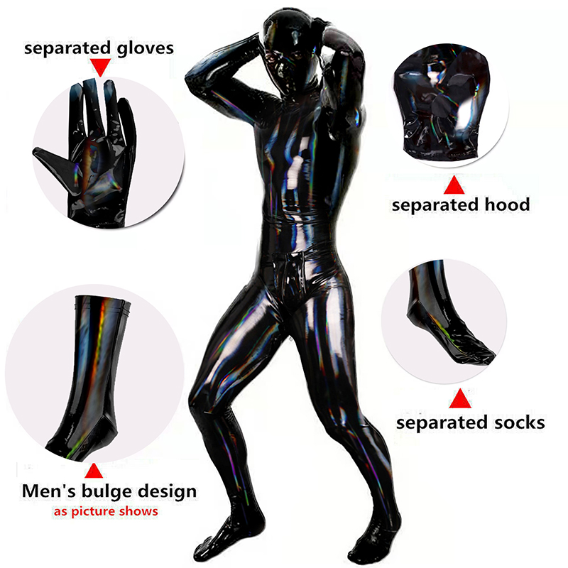 Homens sexy pvc couro catsuit  - Wetsuit Men avaliação e preço